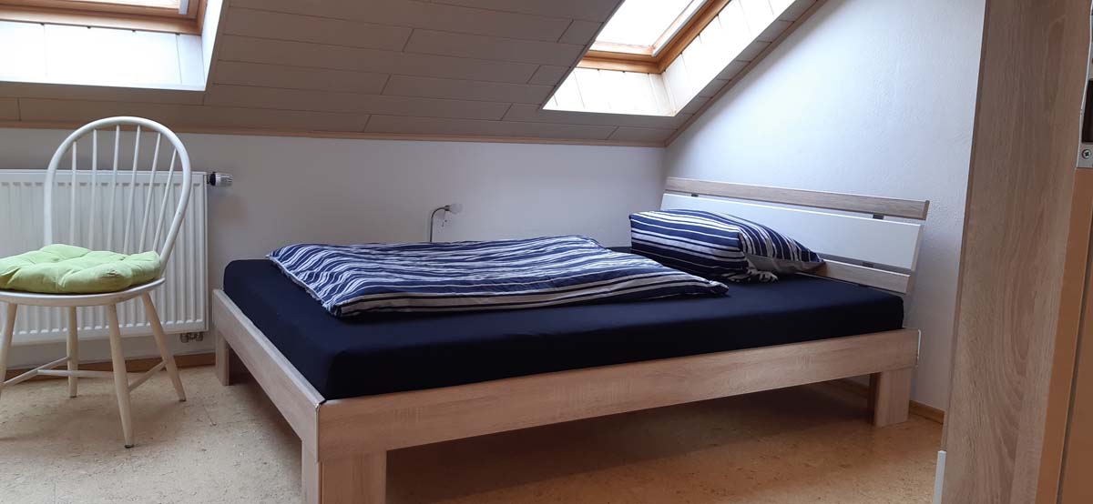 Bett der Ferienwohnung Gradl in Klardorf